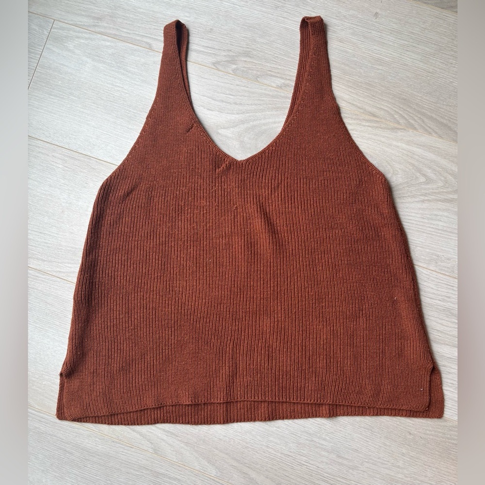 Women's Brown Knit Tank Top S